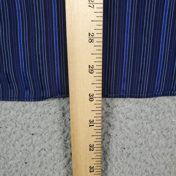 Bugatchi Blue Striped Casual Mens Long Sleeve Button Up Shirt Large - Picture 4 of 7